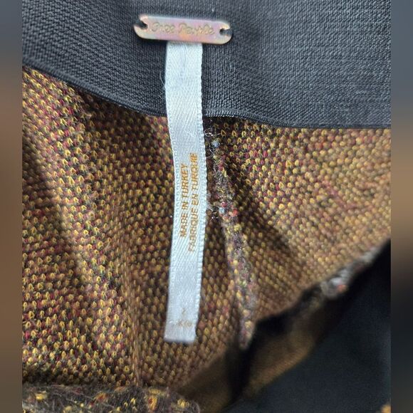 Women's Free People Pull-On Pants w/ Diamond Jacquard Pattern - Brown - Size 2 - Picture 7 of 7